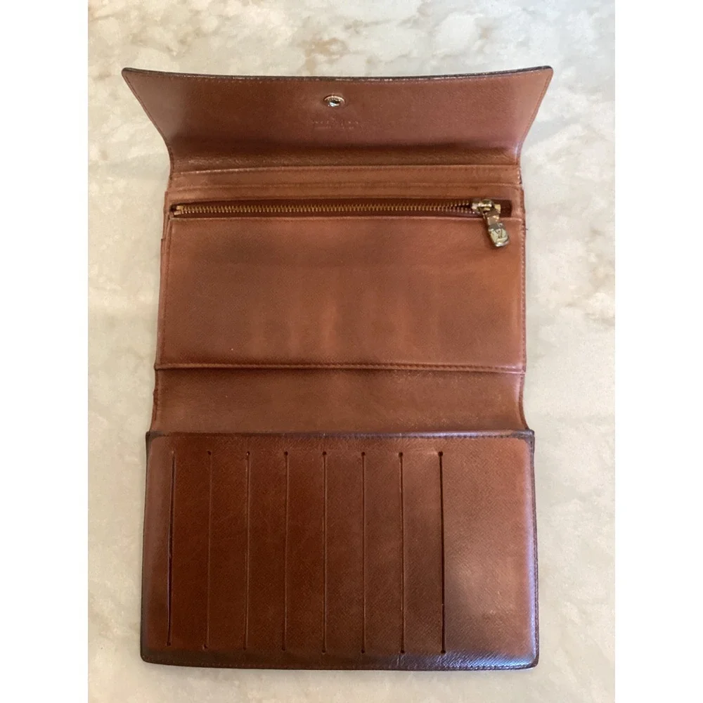 Louis Vuitton‎ Monogram Wallet Snap Closure Card Holder Brown